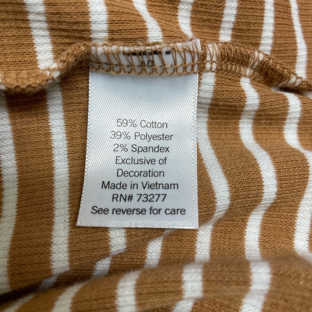 Croft & Barrow Tan and White Striped Top - Picture 9 of 9